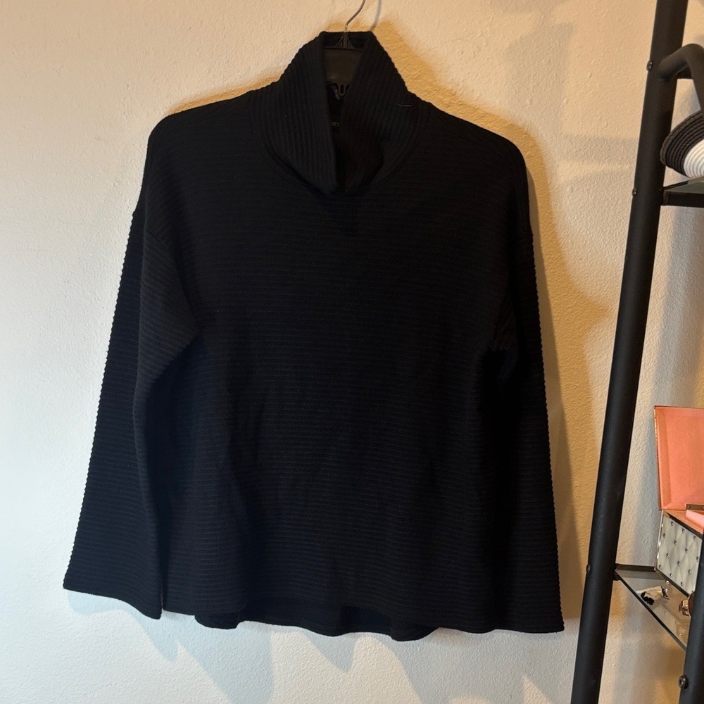 Donna Karan Black Cowl Neck Sweater